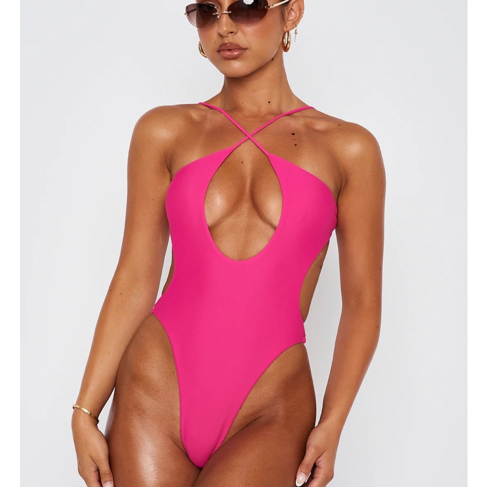 White Fox pink bathing suit